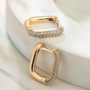 Small Hoop Earrings Hypoallergenic Rectangle Thick Earrings